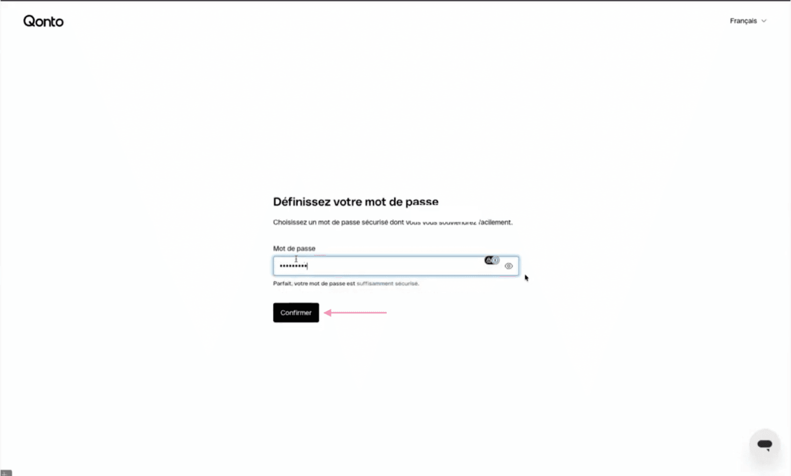 Création du mot de passe