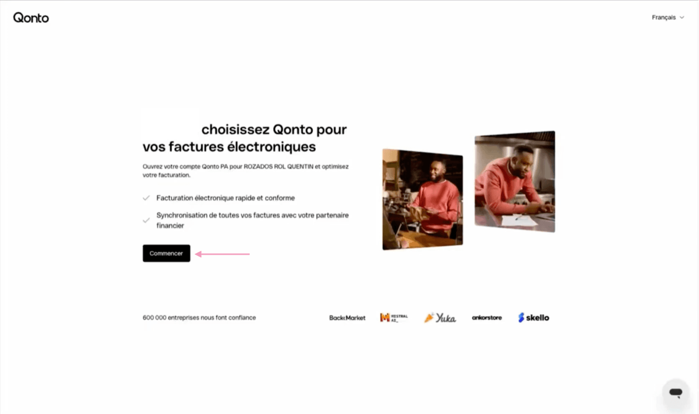 Bouton Commencer l'inscription